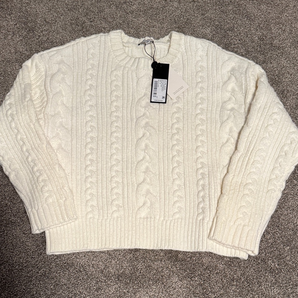 Cozy Cable Knit Sweater - Cream